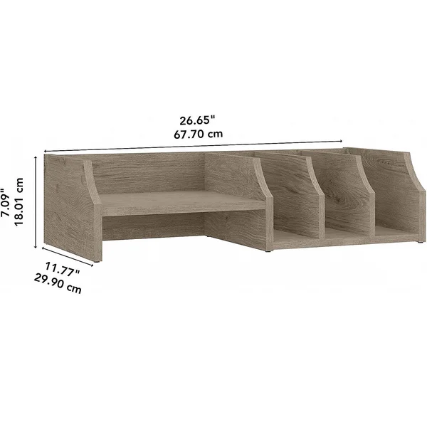Bush Furniture Fairview Desktop Organizer with Shelves in Shiplap Gray