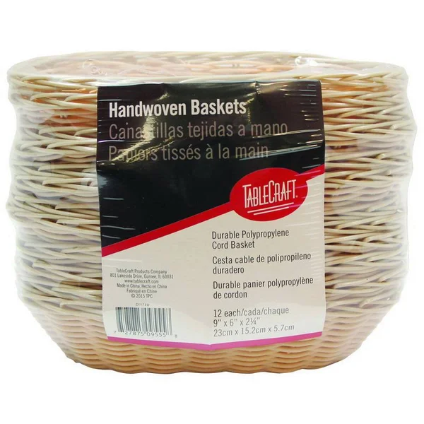Tablecraft C1174w 9x22x6x22x2.25x22 Oval Basket, Natural