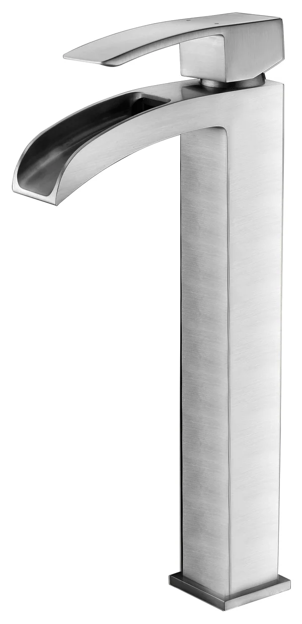 Anzzi LSAZ056-097B Viace Series Deco-Glass Vessel Sink Blazing Blue with Key Faucet Brushed Nickel