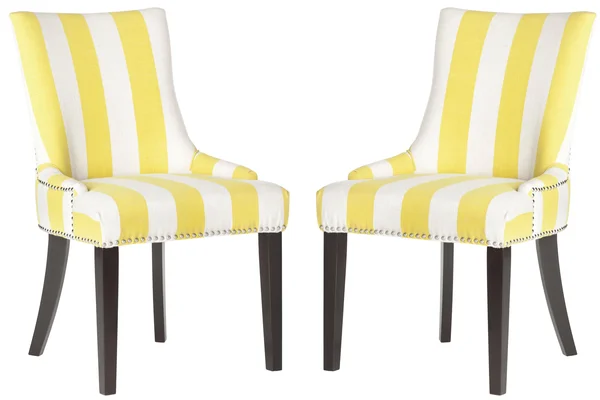 Safavieh Lester Dining Chairs in Yellow/White Stripe (Set of 2)