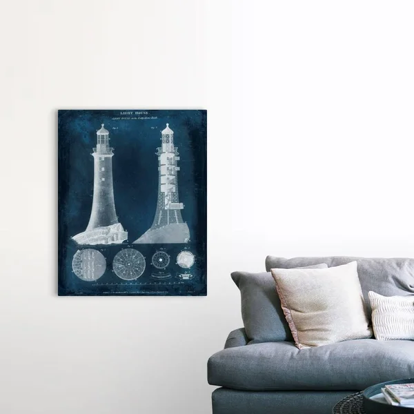 Lighthouse Blueprint, Canvas Wall Art, 36x45, Great Big Canvas