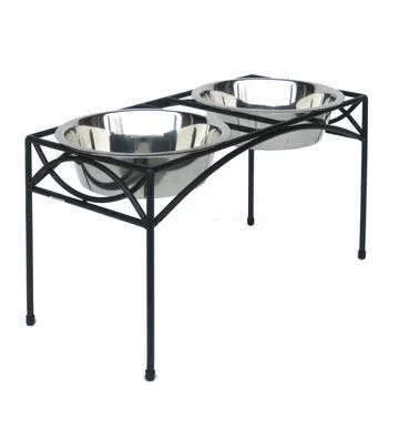 Regal Double Elevated Feeder - Small-Black