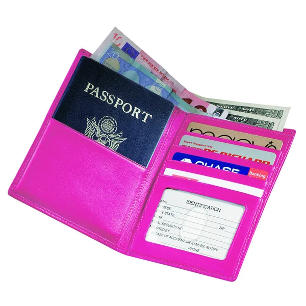 Royce Leather Passport Currency Wallet - Wildberry