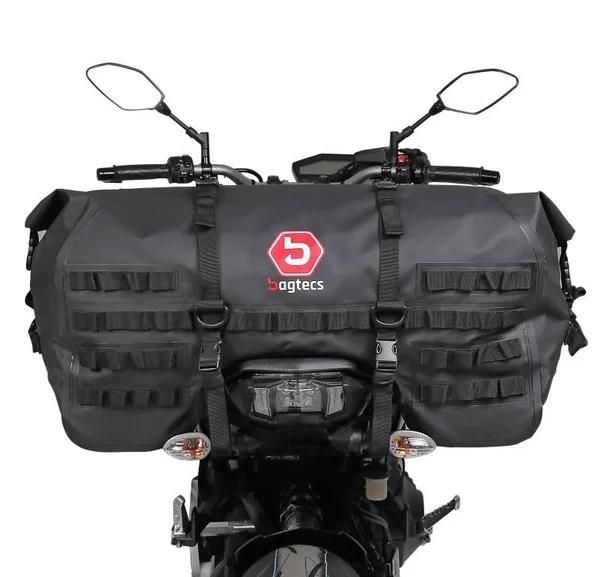 Motorbike Tail Bag Bagtecs SX70 Rear Seat Bag 70Ltr Waterproof in Black