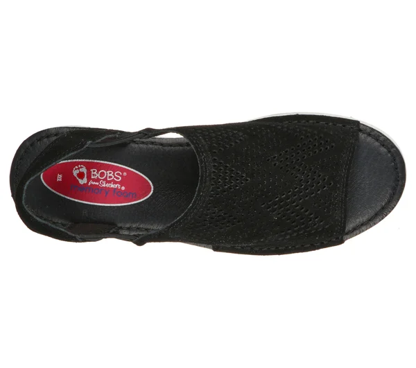 Skechers Women's Bobs Saga Sandals, Black, 8.0