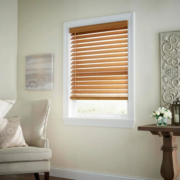 Home Decorators Collection Chestnut Cordless Room Darkening 2.5 in. Premium Faux Wood Blind for Window - 70.5 in. W x 64 in. L