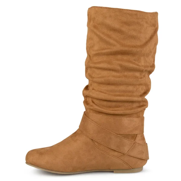 Journee Collection Women's Shelley-6 Wide-Calf Boot - Color: Brown, Size: 9.5