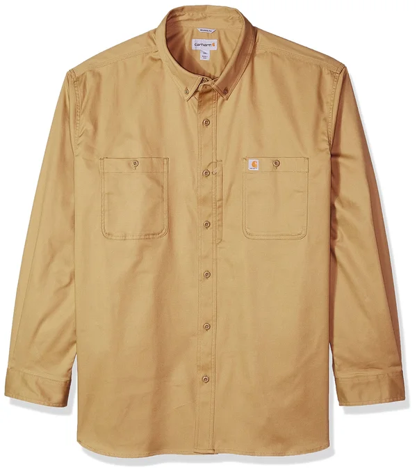Carhartt Rugged Professional Series Men's Long-Sleeve Shirt - Dark Khaki, XL Tall