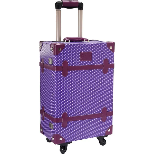 Amerileather Old Fashioned Chest Styled 23x22 Rolling Luggage Violet