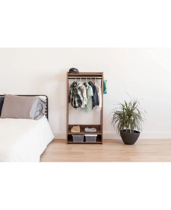 Iris Compact Wood Garment Rack - Natural