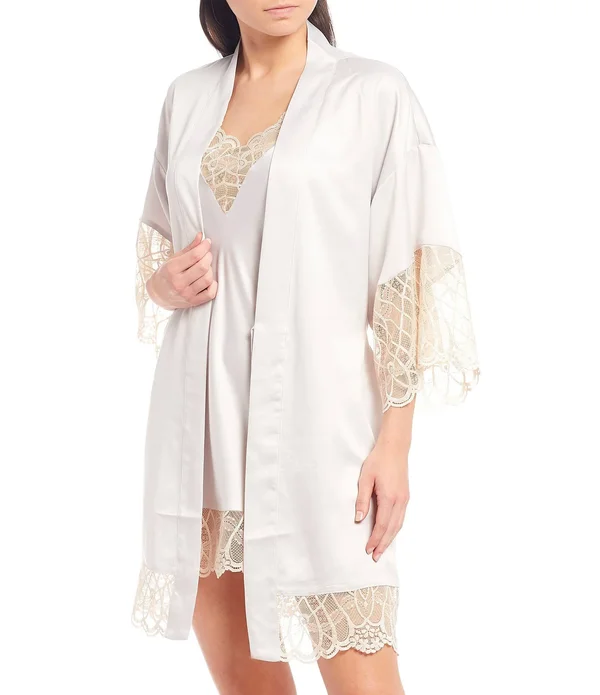 Flora Nikrooz Gabby Kimono Robe - Medium - Black