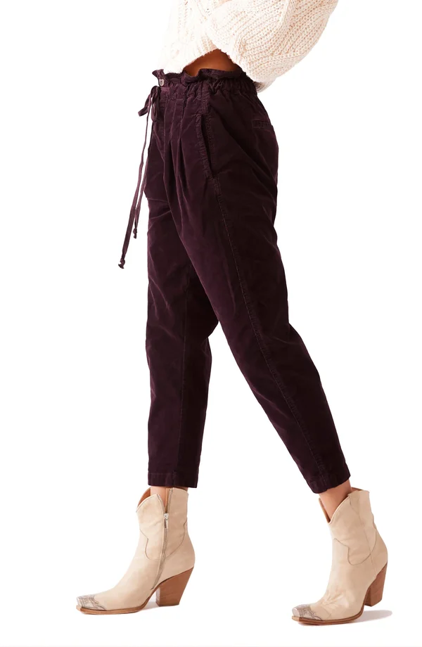 Free People Margate Corduroy Pants - Burgundy - Large
