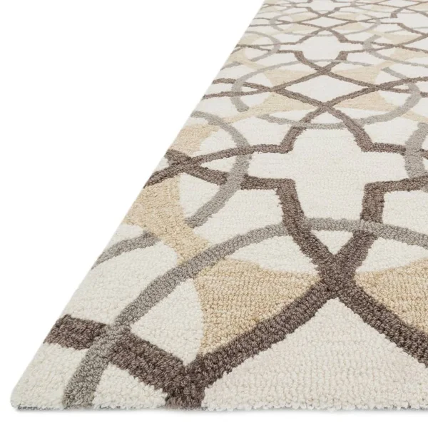 Alexander Home Valentina Hand-Hooked Floral Area Rug - Ivory/Teal 3&6x22 x 5&6x22