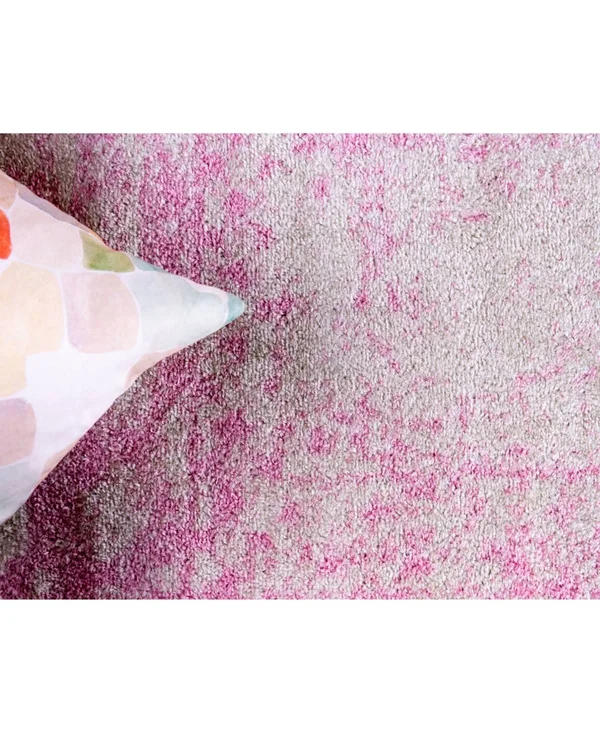 Unique Loom Bromley Wells Pink 8 ft. Round Area Rug