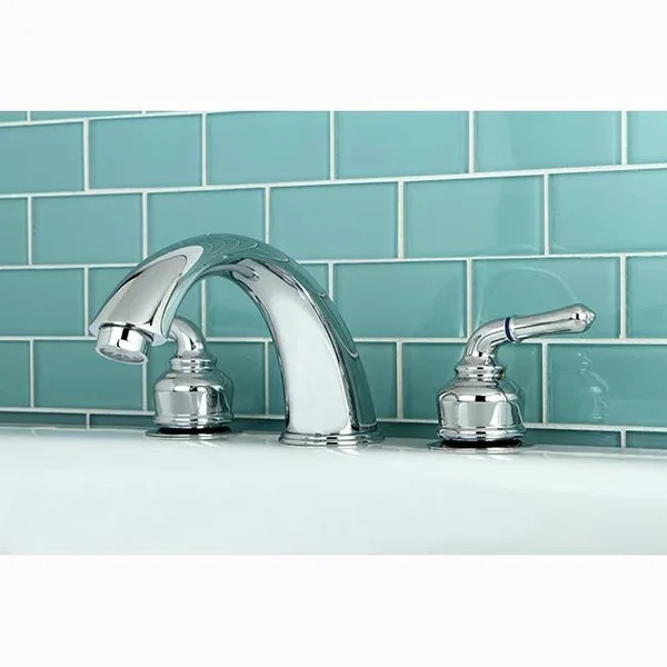 Kingston Brass Magellan Two Handle Roman Tub Filler - Satin Nickel-polished Chrome KC367