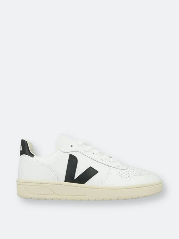 Veja V-10 Leather (White - Black)