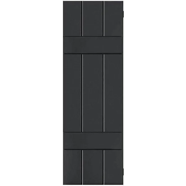 Ekena Millwork 2-Pack 12-in W x 73-in H Black Board and Batten Wood Western Red Cedar Exterior Shutters - RWB12X073BLW