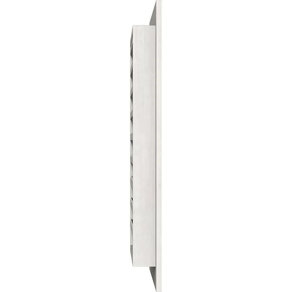 34 inchw x 14 inchh Vertical Gable Vent (39 inchw x 19 inchh Frame Size): Primed - Functional, Smooth Western Red Cedar Gable Ven