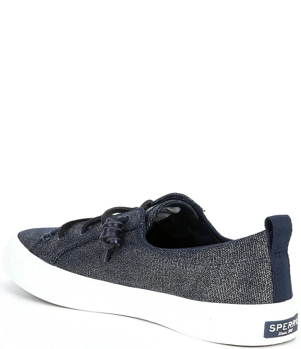 Women's Sperry Crest Vibe Textile Sparkle Sneaker Blush - Size 9.5M