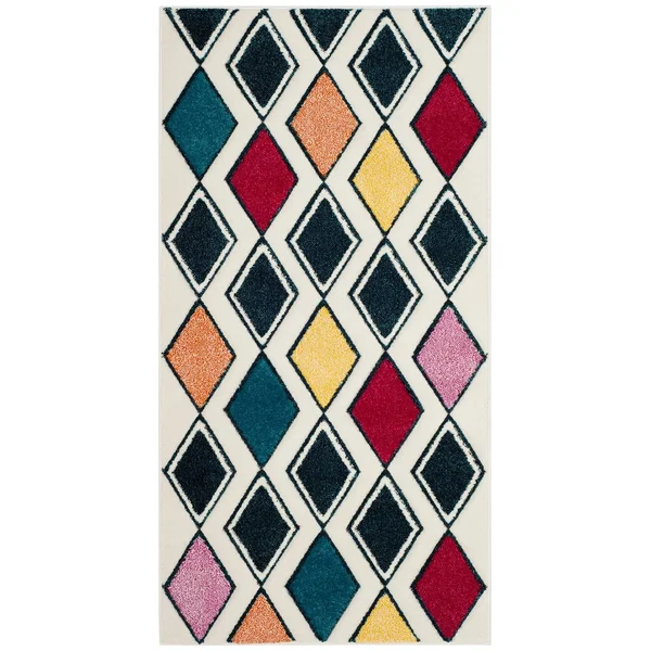 Safavieh Hollywood HLW704B 5&3x22 x 7&6x22 Ivory - Peacock Blue Area Rug