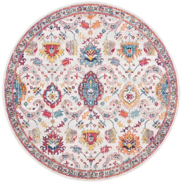 Safavieh Evoke EVK255B 6&7x22 x 6&7x22 Round Cream, Orange Area Rug