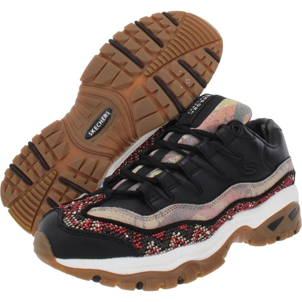 Skechers Womens Energy-Pure Serenity Leather Sneakers Black 10 Medium (B, M)