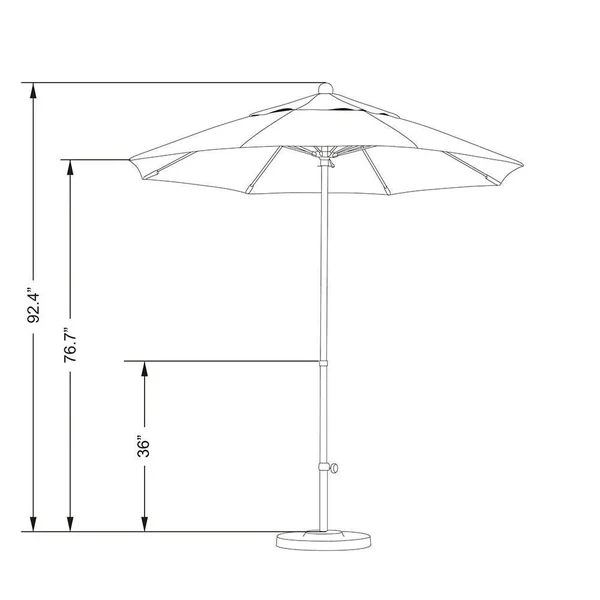 California Umbrella - 7.5& Complete Fiberglass Market Umbrella SA52 - Sapphire Champagne - Pacifica