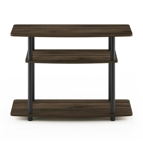 Furinno 13192 Turn-N-Tube No Tools 3-Tier TV Stands - Columbia Walnut/Black