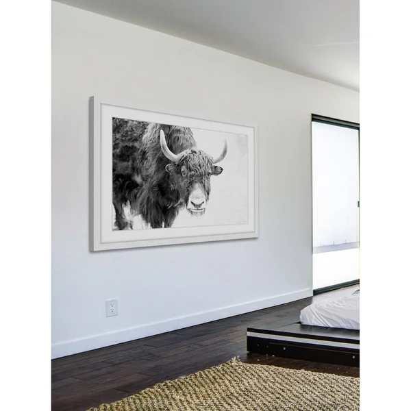 Marmont Hill Buffalo Forward Framed Painting Print, White