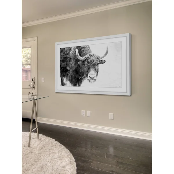 Marmont Hill Buffalo Forward Framed Painting Print, White