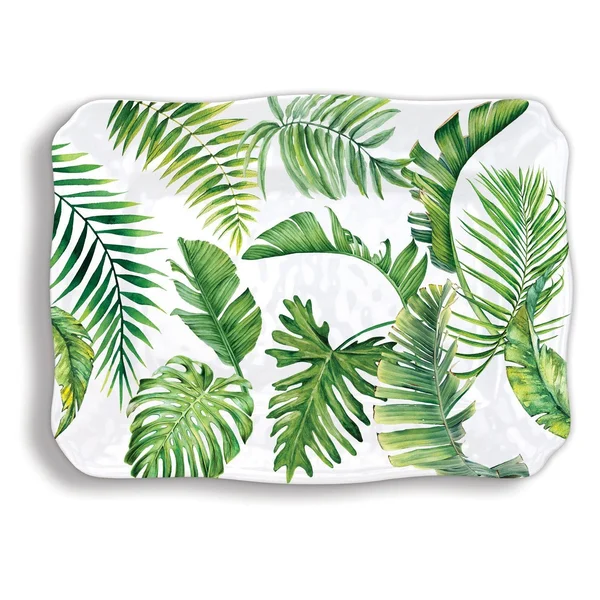 Flamingo Palm Melamine Serveware Large Platter - Michel Design Works