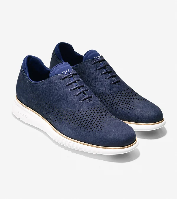 Men's Cole Haan 2.Zerogrand Wingtip, Size 7.5 M - Blue