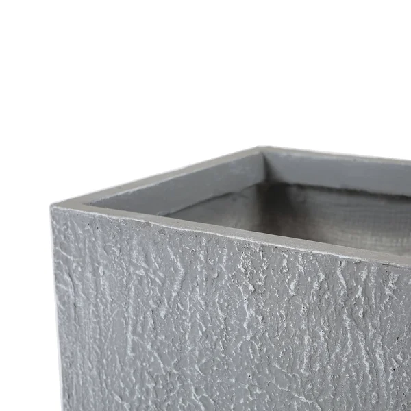 14in. H Square Light Gray MGO Planter