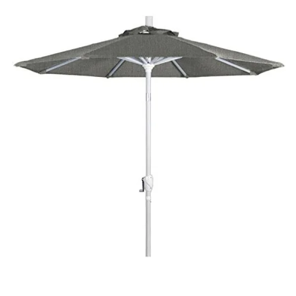 California Umbrella GSPT758-170-5402 Matte White/Sunbrella/Granite 7.5& Aluminum Push Tilt Market Umbrella