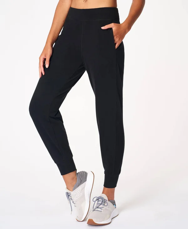 Sweaty Betty Gary Luxe Fleece Sweatpants - Black, Women's XXLarge