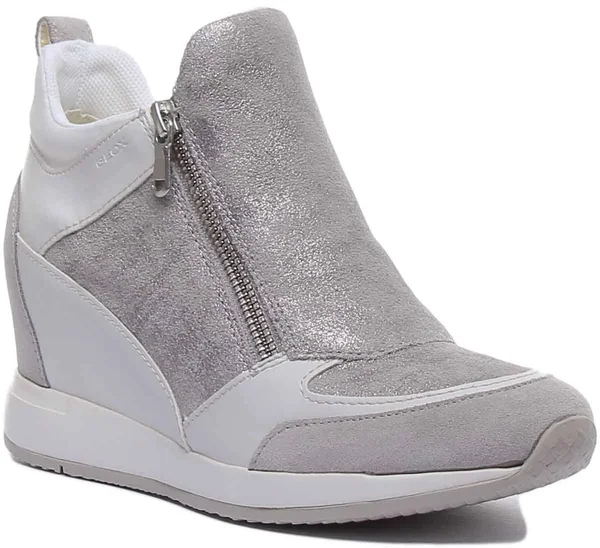Women's Geox Nydame Wedge Sneaker - Size 10US - Grey