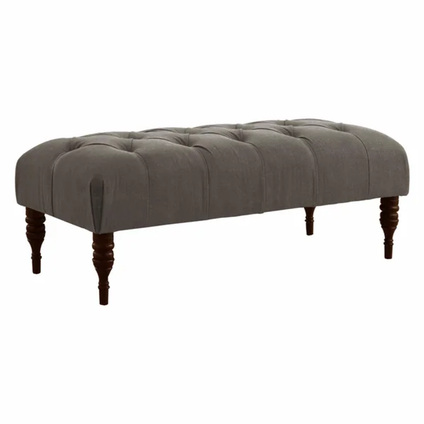 Skyline Furniture 3025LNNGR Linen Tufted Bench