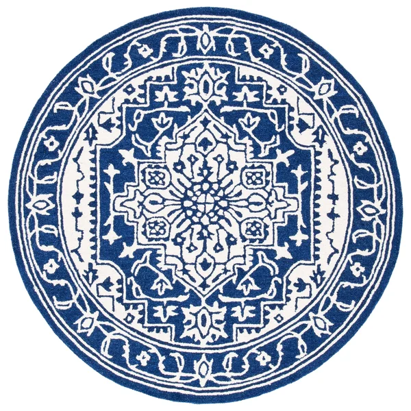 Safavieh Micro-Loop Rug Collection MLP648N - Navy, Ivory - 4& x 6&
