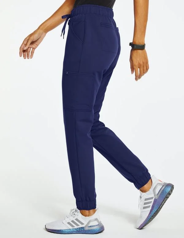 Jaanuu Women's Navy Women's Mesh-Enhanced Jogger Scrub Pant