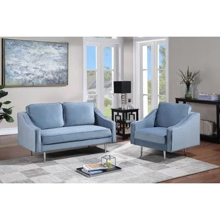 2 Piece Living Room Furniture Sets - Morden Style Couch Furniture Upholstered Armchair and Loveseat for Home or Office (1+2 Seat)