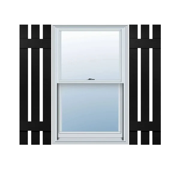 12 in. W x 51 in. H Builders Edge - Standard Three Board Spaced, Board-n-Batten Shutters, Includes Matching Installation Spikes