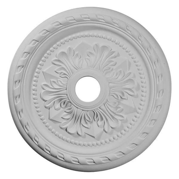 23 5/8x22OD x 3 5/8x22ID x 1 5/8x22P Palmetto Ceiling Medallion (Fits Canopies Up to 3 5/8x22) - Hand-Painted Clear Yellow