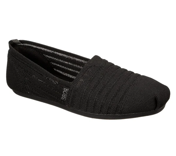 Skechers Women's Bobs Plush - Golden Hour Flats, Black/Black, 8.5