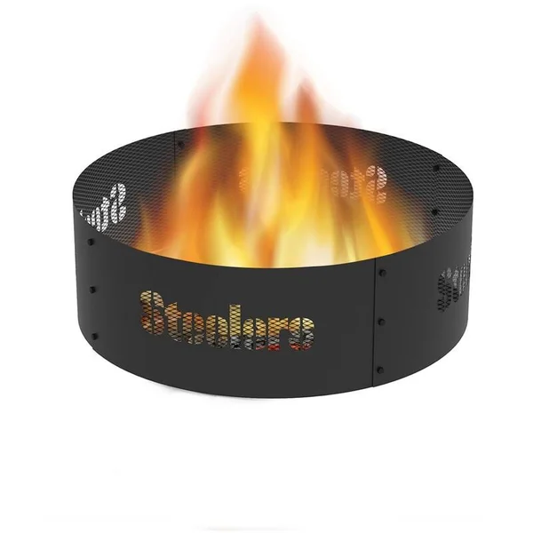 Blue Sky Outdoor 36 in. Pittsburgh Steelers Decorative Steel Round Fire Ring - FR361208-STEELERS