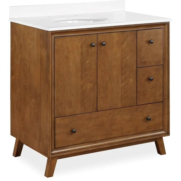 Dorel Living Bleeker 36 inch Bathroom Vanity, Chocolate Spice