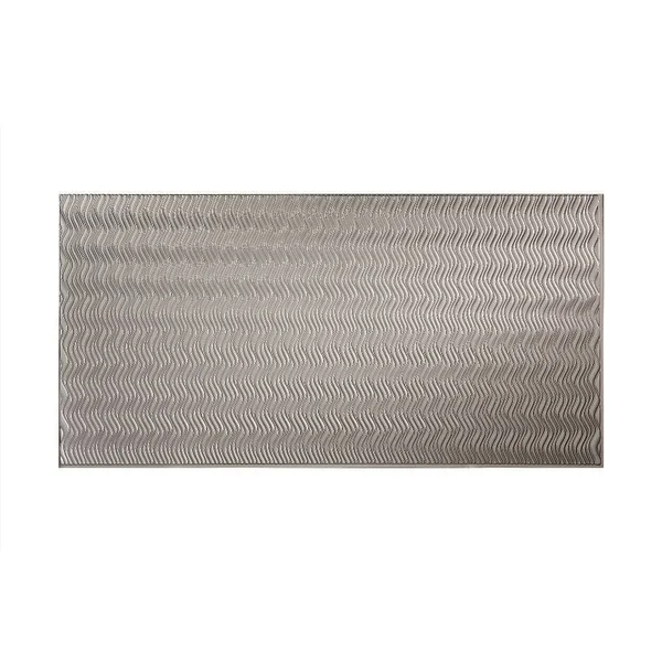 Fasade Current Vertical Argent Silver 4 x 8-Foot Wall Panel
