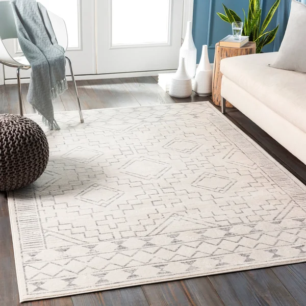 Talla Bohemian Global Area Rug - 9& x 12&3x22 - Ivory