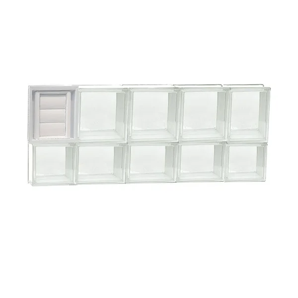 Clearly Secure 34.75 in. x 13.5 in. x 3.125 in. Frameless Clear Glass Block Window with Dryer Vent