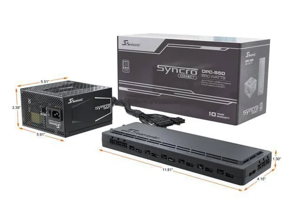 Seasonic Syncro DPC-850 - 850W 80+ Platinum Power Supply, Connect Module Cable Management, SSR-850FB, Use Case Q704 with PSU Sync