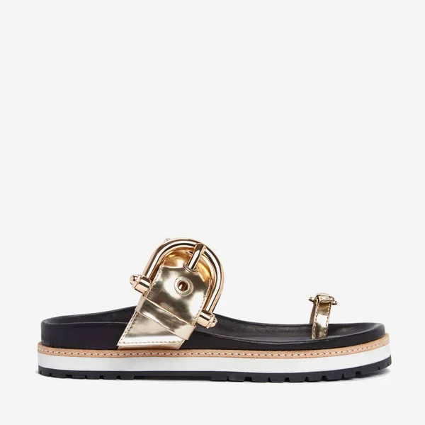 Women's Etienne Aigner Ameline Slide Sandal, Size 6.5 M - Metallic